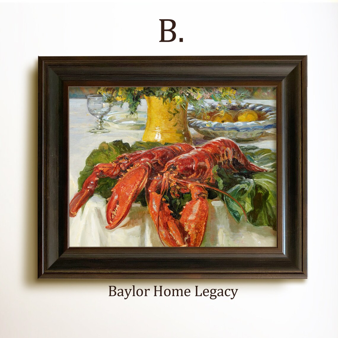 Vintage Lobster Still Life Art Print, Kitchen Decor - Image 5