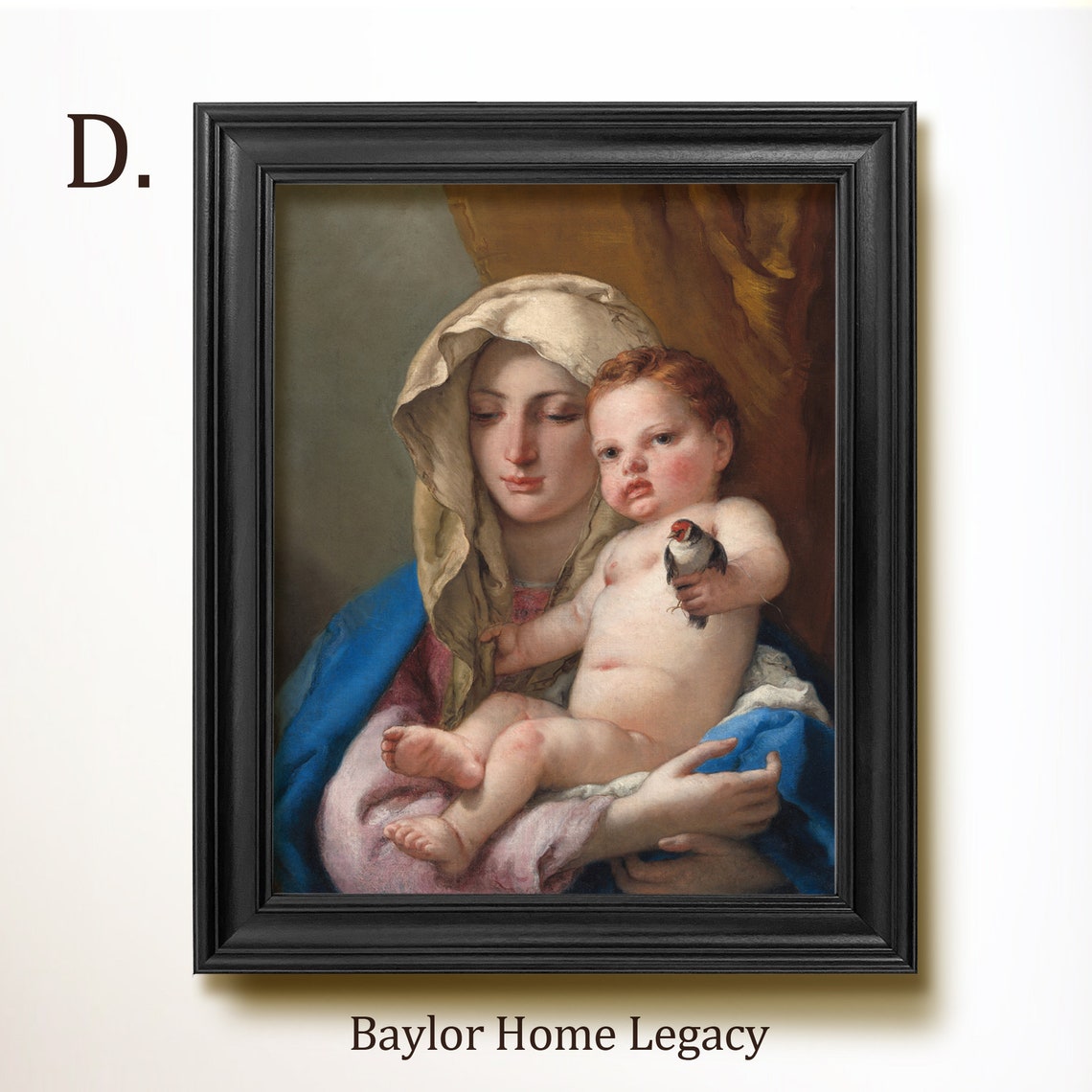 Framed Mary And Jesus Oil Painting Print On Framed Virgin Mary And Baby Jesus Portrait Painting Print Of Antique Painting Religious - Image 2
