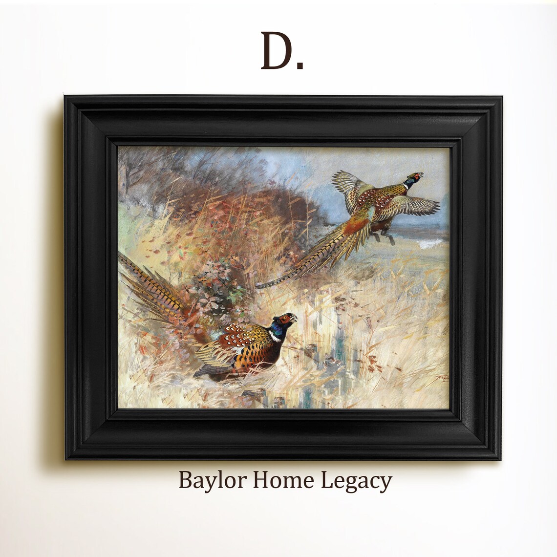 Flying Pheasants Watercolor Print, Rustic Bird Art - Image 2