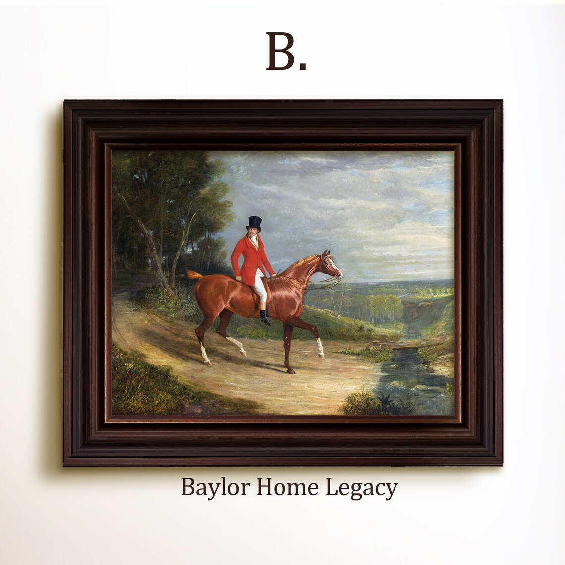Vintage English Equestrian Landscape Art Print - Image 4