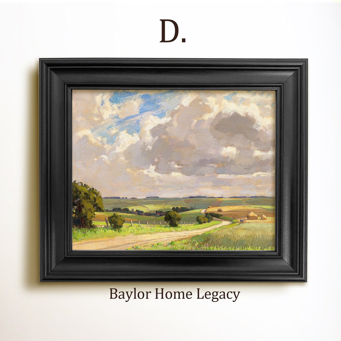 English Countryside Oil Painting, Rustic Landscape Art Print - Image 2