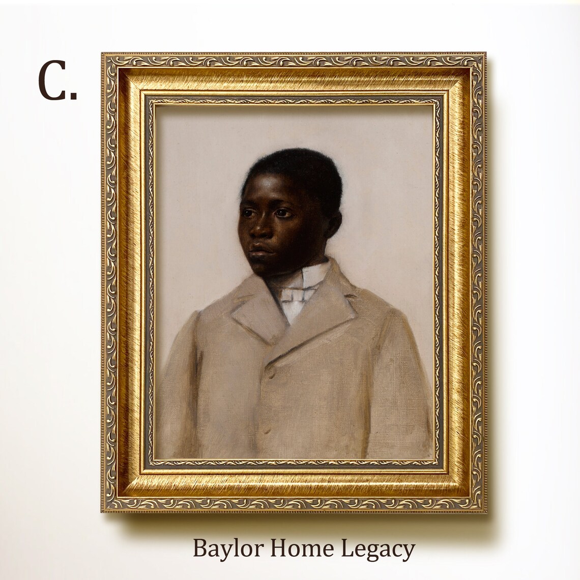 Black Boy Portrait, Classic Oil Painting Print - Image 3