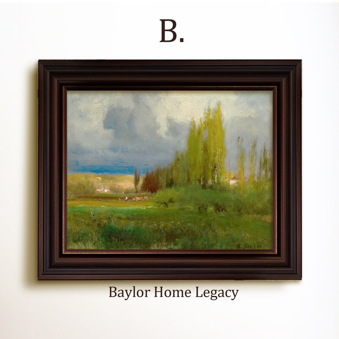 Abstract Landscape Oil Painting, Vintage Cottage Art Print - Image 4