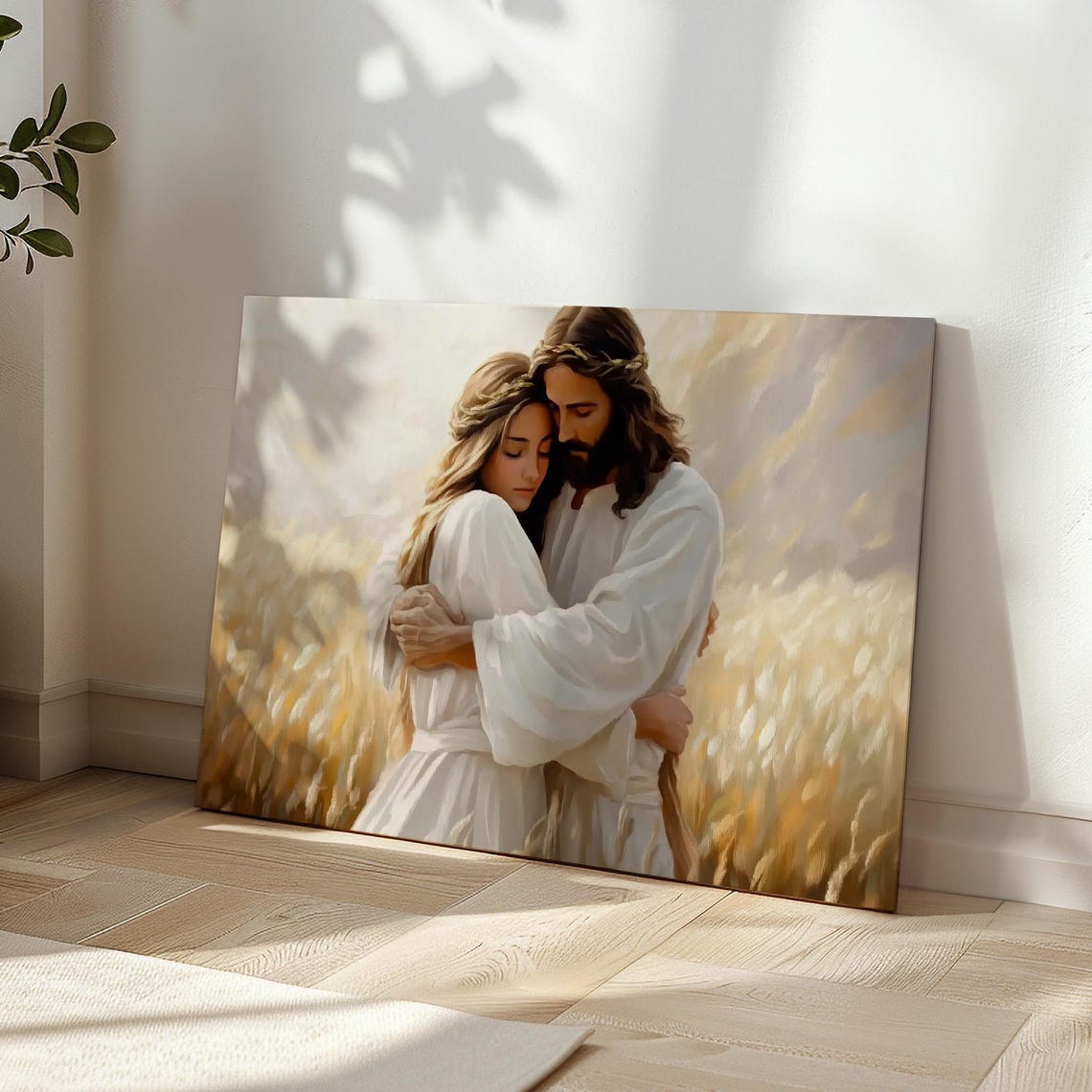 Jesus Art Print With Girl Modern Christian Wall Art For Bedroom Jesus Christ Hugging Woman Art Christian Home Decor Jesus Painting - Image 5
