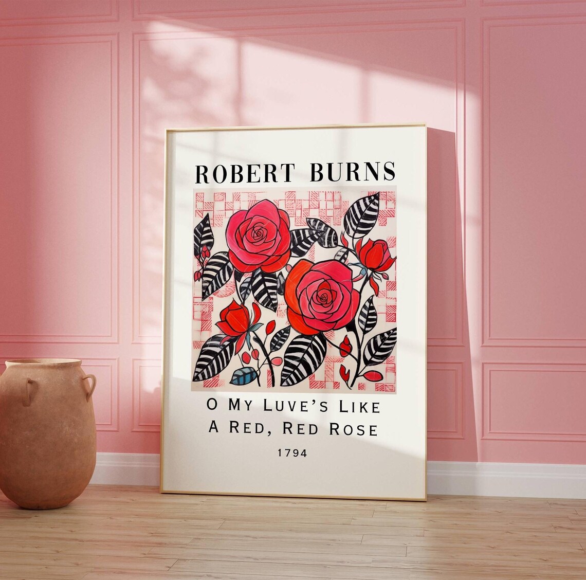 Robert Burns Red Red Rose Poem, Scottish Art Print - Image 4