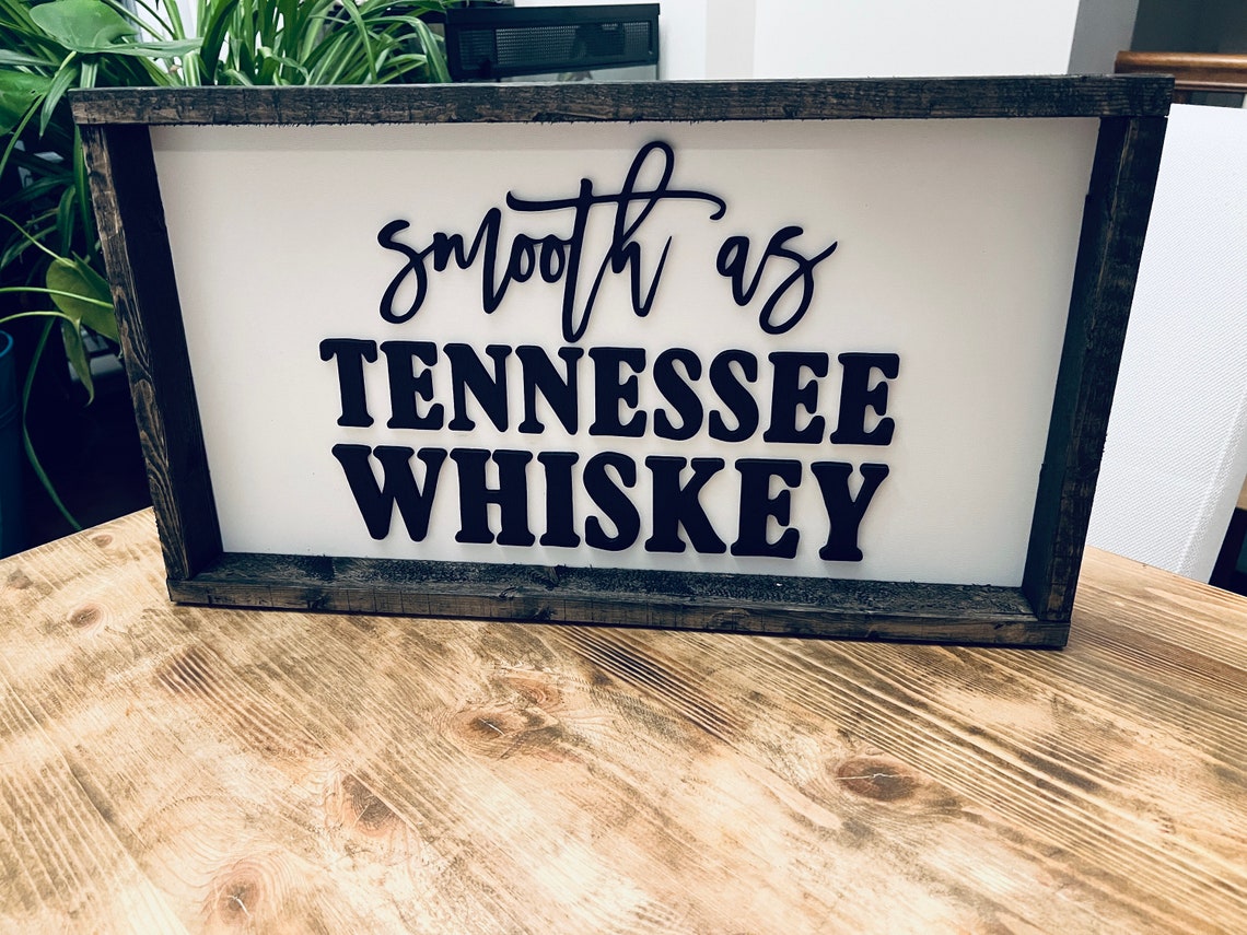 Smooth as Tennessee Whiskey Man Cave Bar Sign Bourbon Wall Art - Image 2