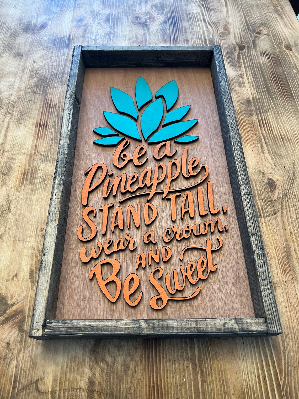 Be A Pineapple Quote Sign, Farmhouse Wall Art - Image 2