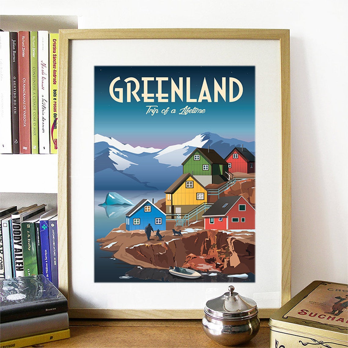 Greenland Print Greenland Skyline Greenland Art Greenland Poster Greenland Watercolor Greenland Art Print Greenland Map Greenland - Image 2