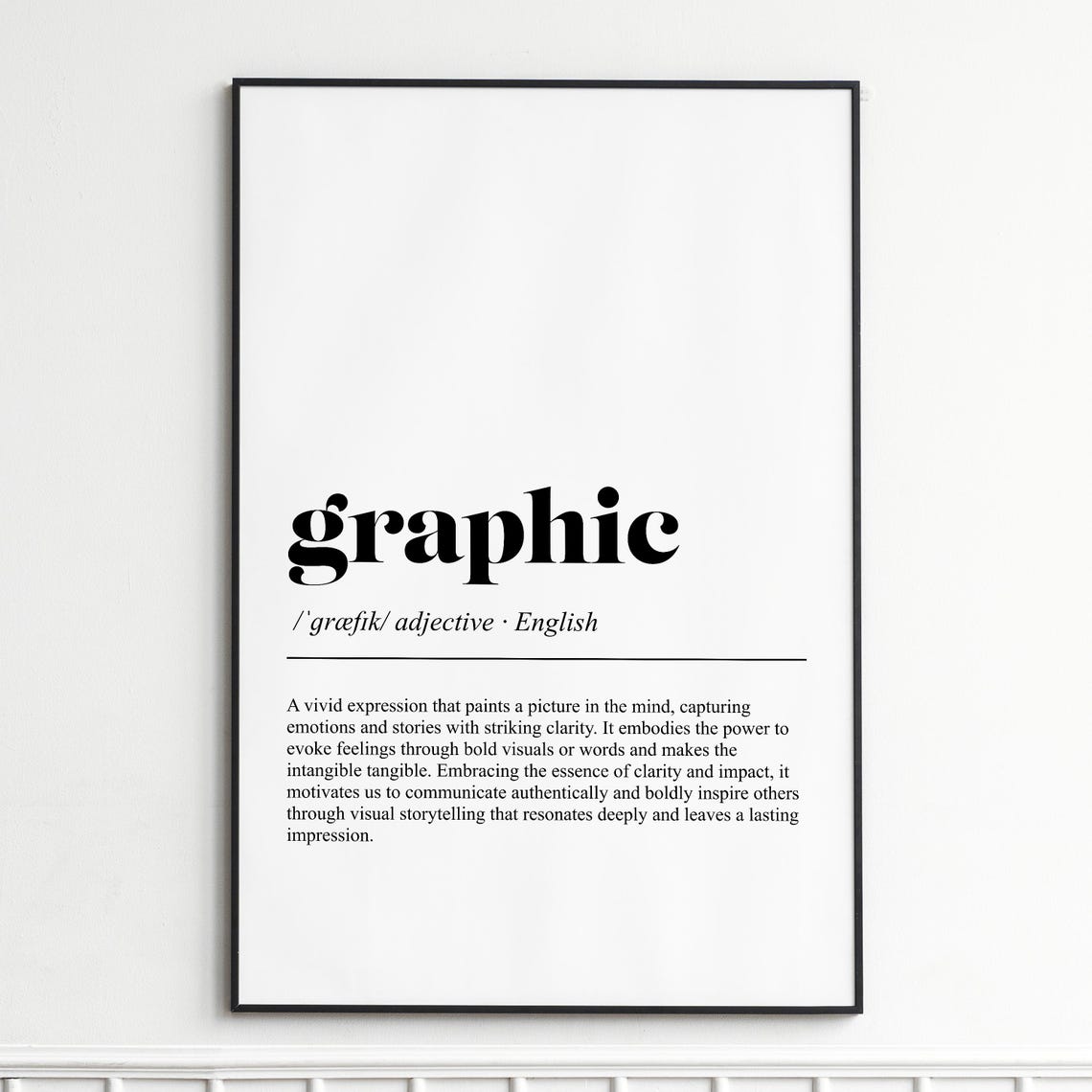 Graphic Definition Minimalist Dictionary Typography Design Poster