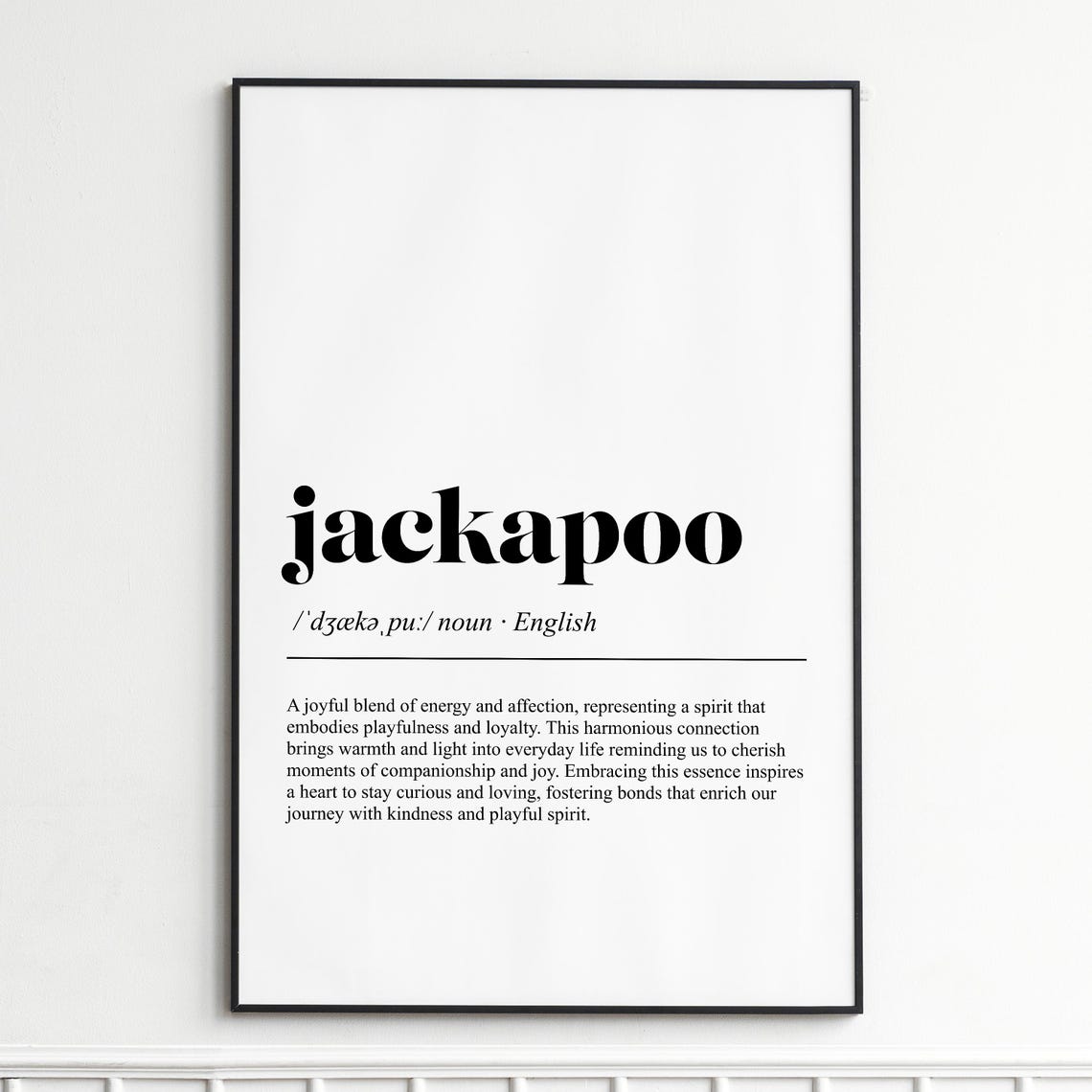 Jackapoo Definition Poster Dictionary Typography Dog Breed Wall Decor