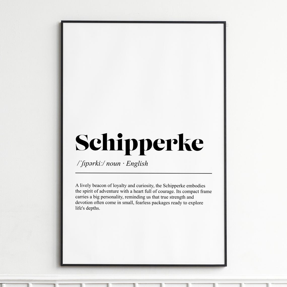 Schipperke Dog Breed Definition Dictionary Style Loyalty Art Poster