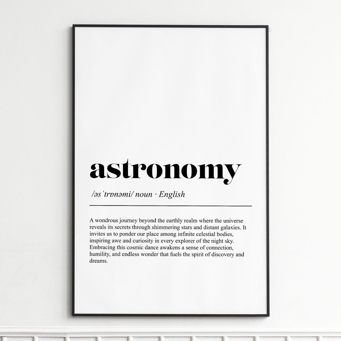 Astronomy Inspirational Dictionary Definition Typography Poster