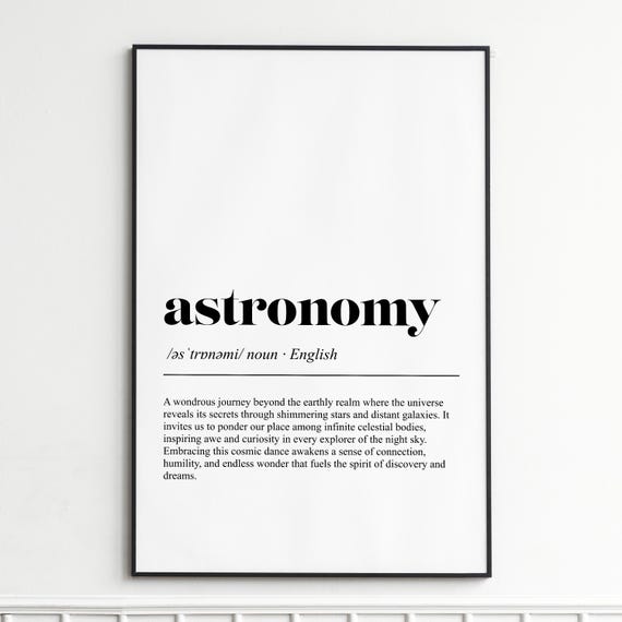 Astronomy Definition Print Inspirational Dictionary Wall Art Modern Typography Poster Home Decor