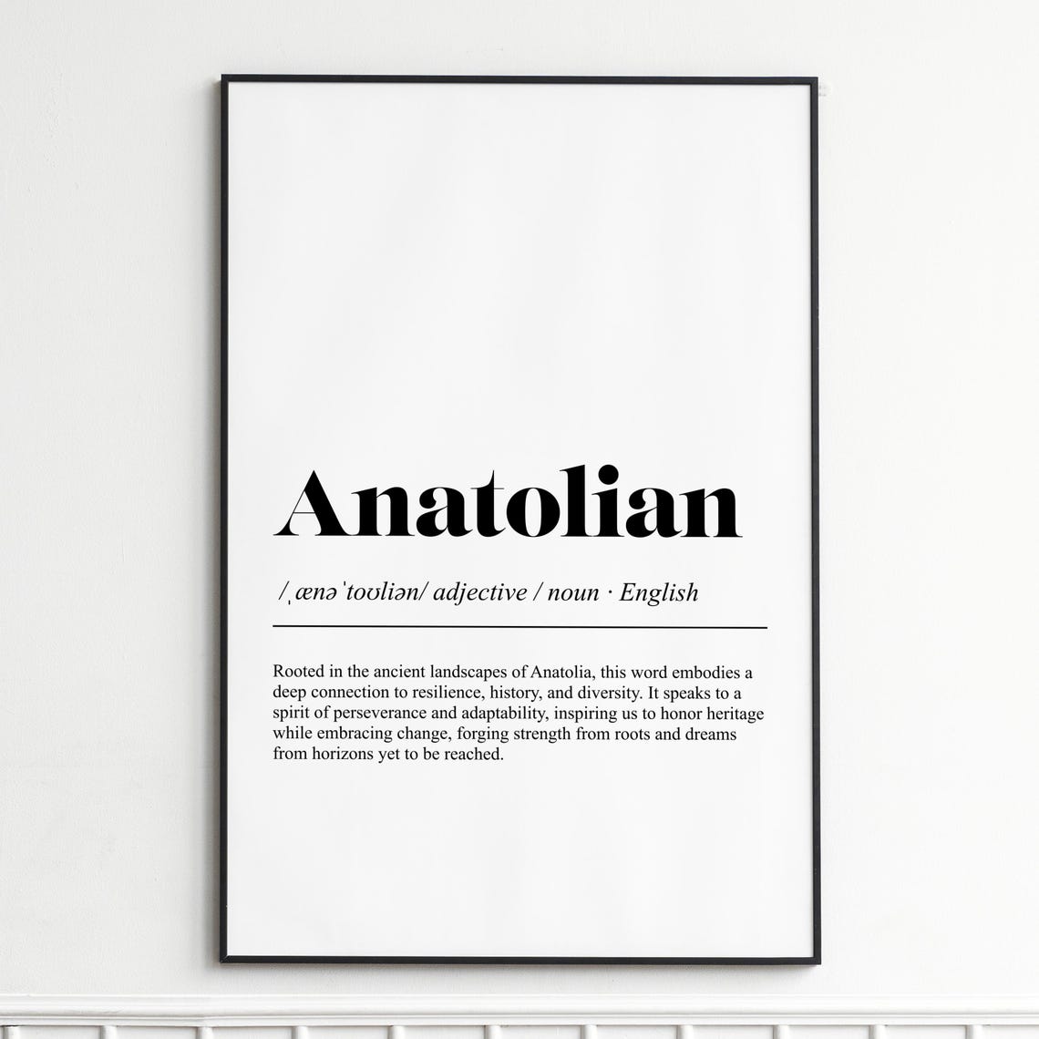 Anatolian Heritage Roots Classic Word Definition Wall Poster