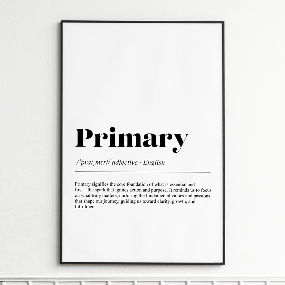 Primary Core Values Definition Typography Dictionary Style Poster