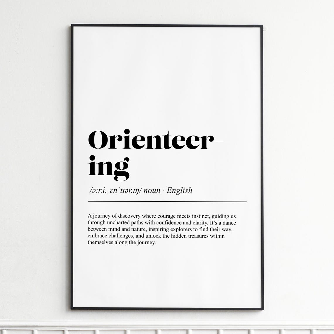 Orienteering Definition Print Inspirational Dictionary Wall Art Modern Typography Poster Home Decor
