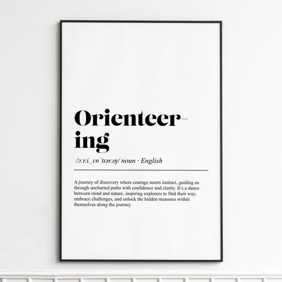 Orienteering Definition Print Inspirational Dictionary Wall Art Modern Typography Poster Home Decor