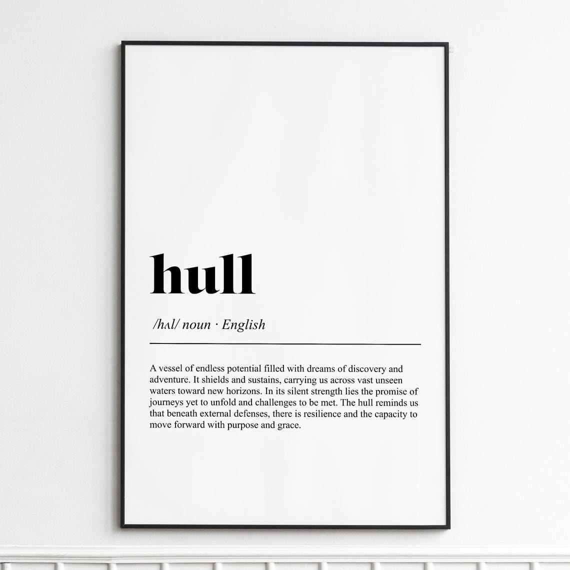 Hull Definition Poster Dictionary Typography Nautical Wall Decor