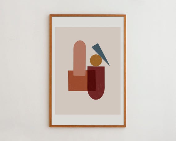 Abstract Wall Art Geometric Art Print Bohemian Wall Decor Neutral Tone Wall Decor Minimalist Home Decor Ethnic Design