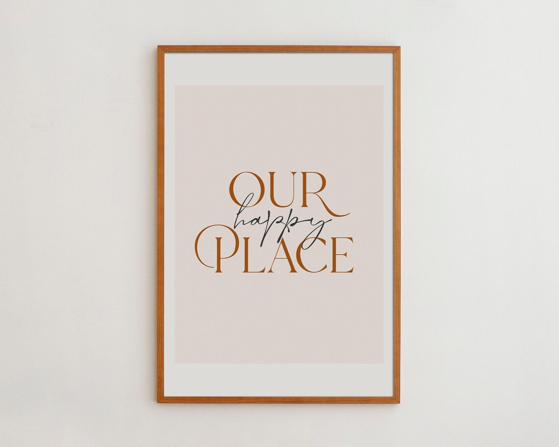 Our Happy Place Modern Typography Art Print
