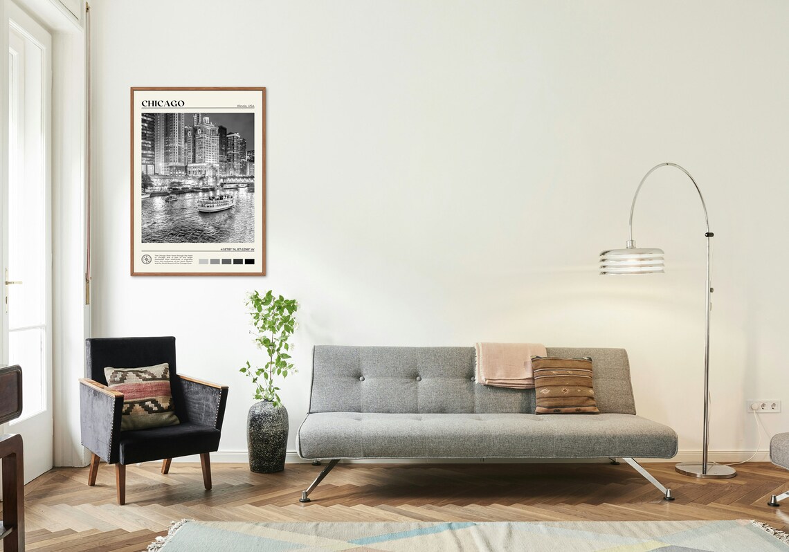 Chicago Black And White Photo Poster Print - Image 3