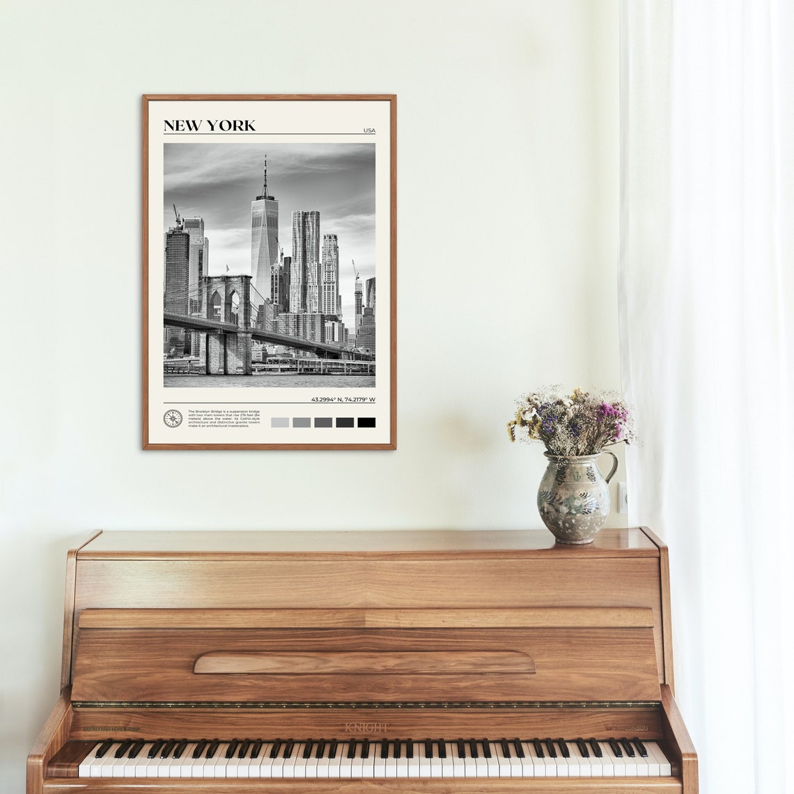 Black And White New York State Print New York Wall Art New York Poster New York Photo New York Poster Print New York Decor Usa - Image 2