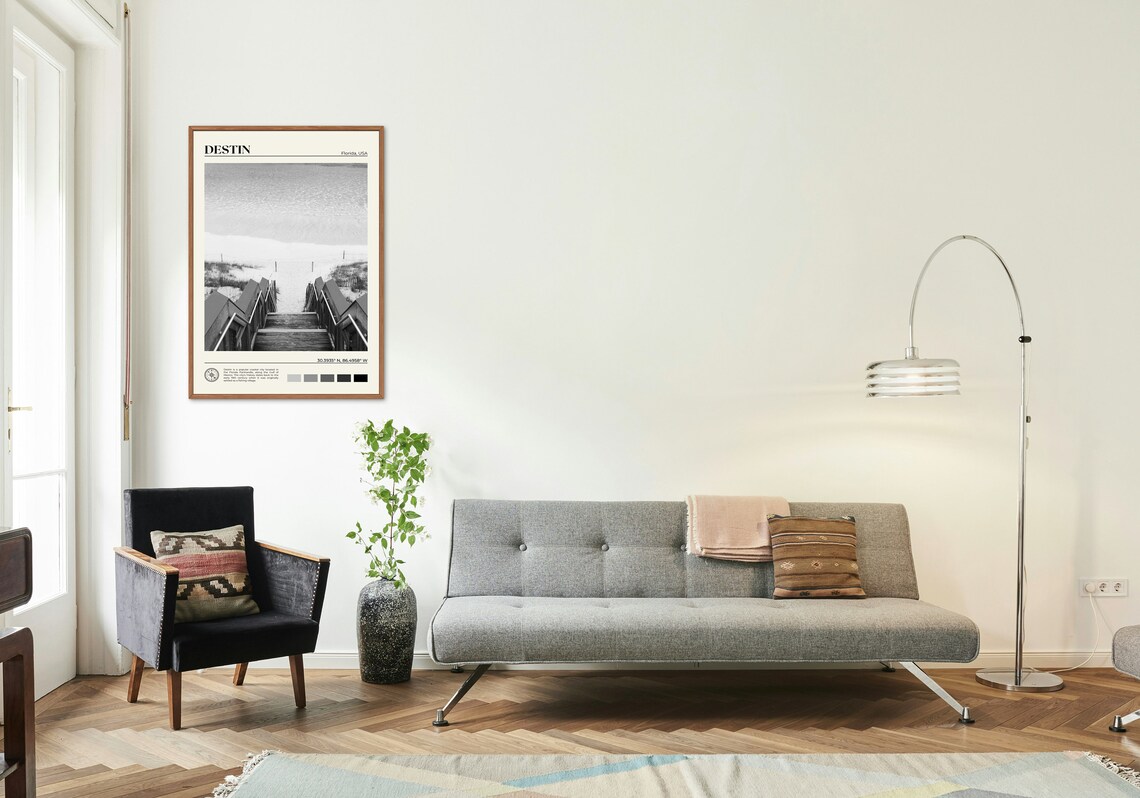 Black And White Destin Print Destin Wall Art Destin Poster Destin Photo Destin Poster Print Destin Wall Decor Florida Poster Print - Image 3