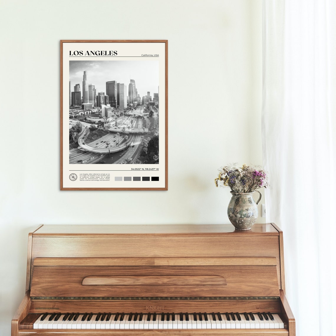 Black And White Los Angeles Print Los Angeles Wall Art Los Angeles Poster Los Angeles Photo Los Angeles Poster Print California - Image 2