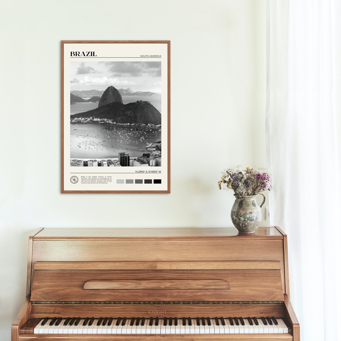 Black And White Brazil Print Brazil Wall Art Brazil Poster Brazil Photo Brazil Poster Print Brazil Wall Decor South America - Image 2