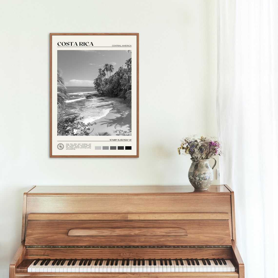 Black And White Costa Rica Print Costa Rica Wall Art Costa Rica Poster Costa Rica Photo Costa Rica Poster Print Costa Rica Decor - Image 2