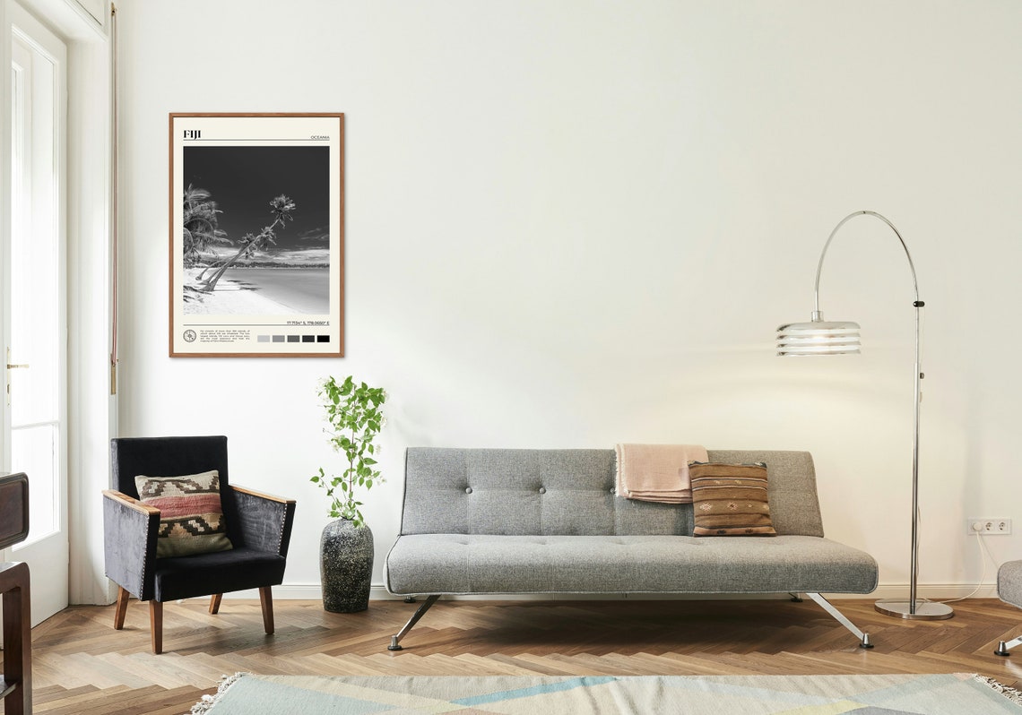 Black And White Fiji Print Fiji Wall Art Fiji Poster Fiji Photo Fiji Poster Print Fiji Wall Decor Oceania Poster Print Oceania Art - Image 3