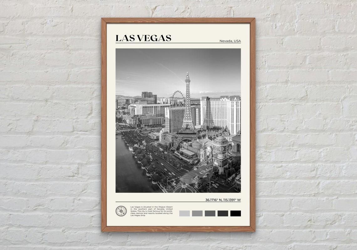 Black And White Las Vegas Print Las Vegas Wall Art Las Vegas Poster Las Vegas Photo Las Vegas Poster Print Las Vegas Decor Nevada