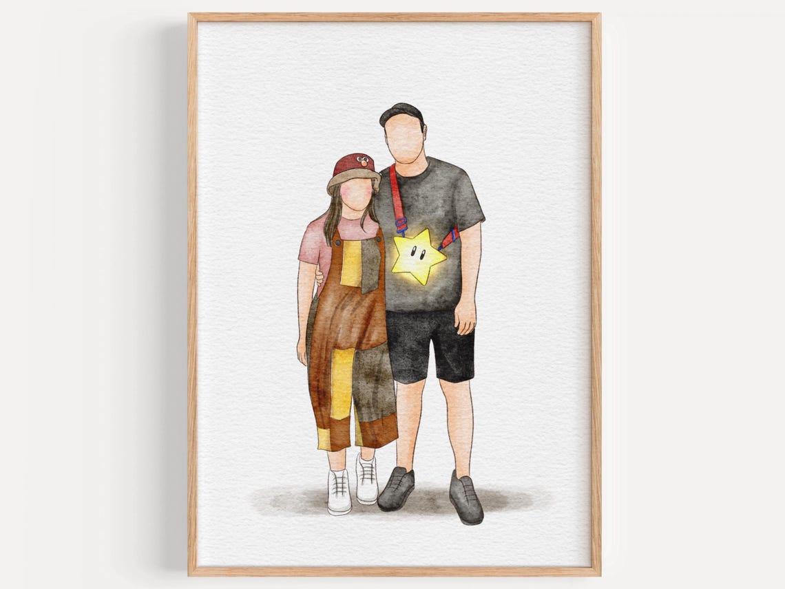 Minimalist Faceless Watercolor Portrait, Personalized Gift - Image 3