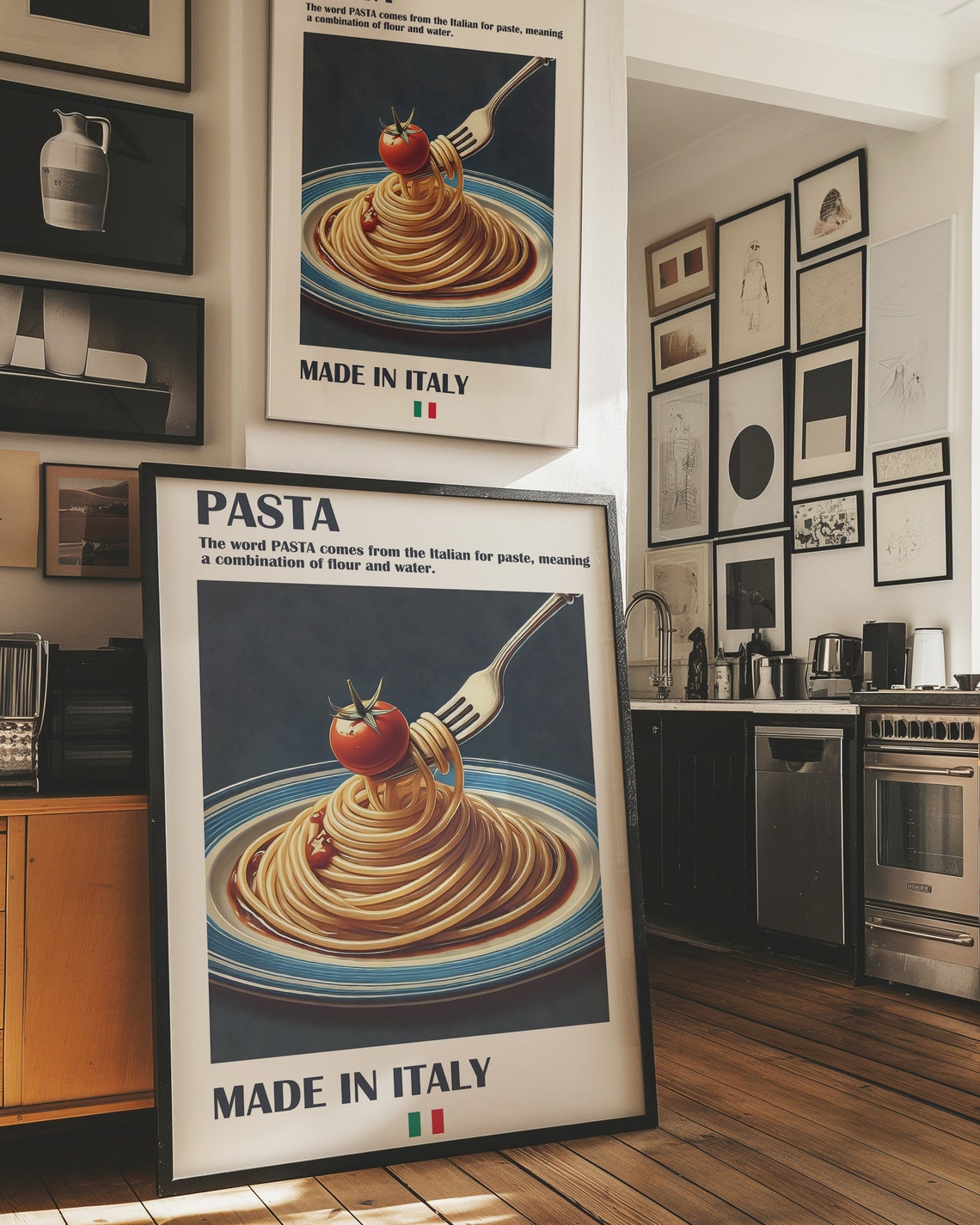 Italian Pasta Spaghetti Tomato Fork Made In Italy Food Poster - Image 4