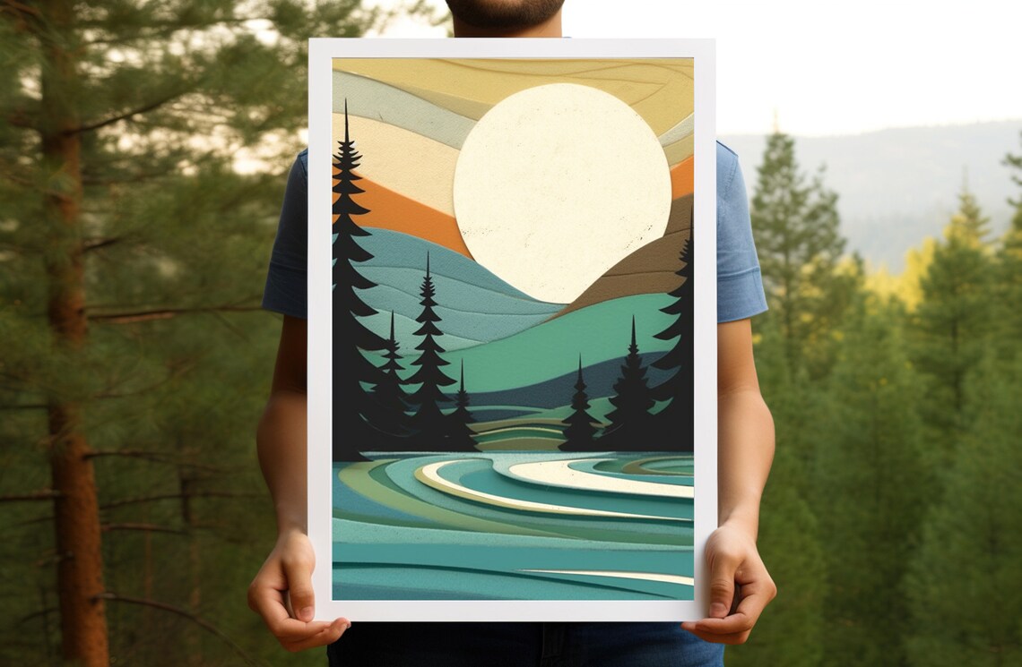 Temperance River Vintage Travel Poster, Rustic Cabin Decor - Image 5