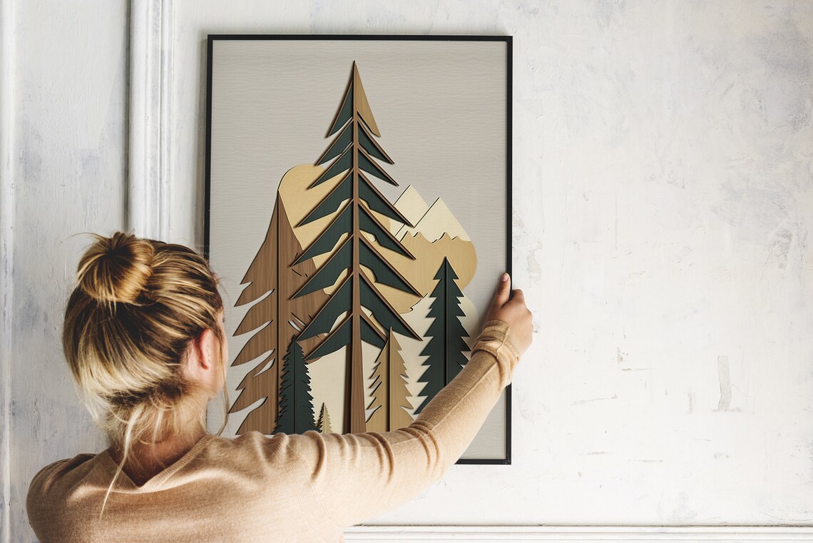 Mountain Nature Print, Vintage Cabin Decor - Image 3