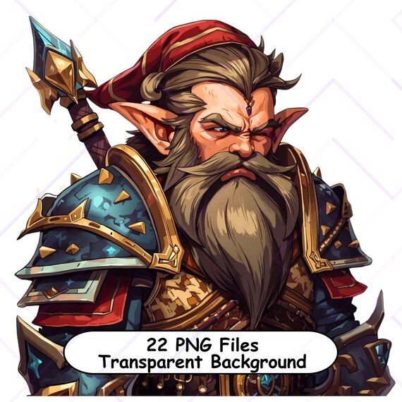 Fantasy Dwarf Warrior Character Digital Illustration Wall Art