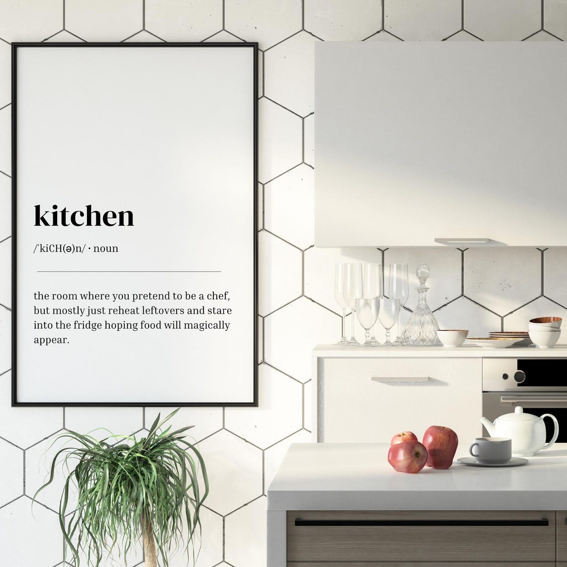 Kitchen Definition Minimalist Funny Chef Leftovers Dictionary Poster - Image 2