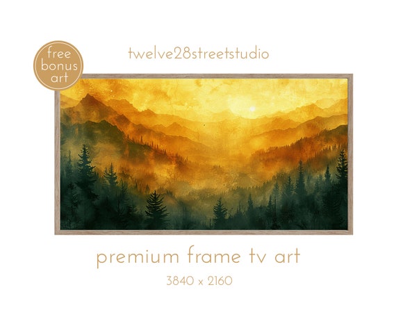 Frame Tv Art Mountain Scene Tv Moody Tv Art Tv Art Mountains Tv Abstract Art For Tv Abstract Watercolor