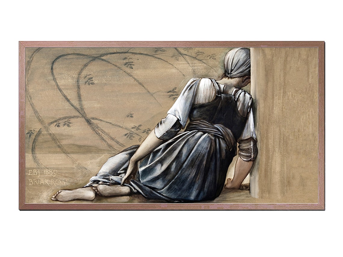 Burne Jones Briar Rose Study 1889 Sleeping Woman Pre Raphaelite Poster
