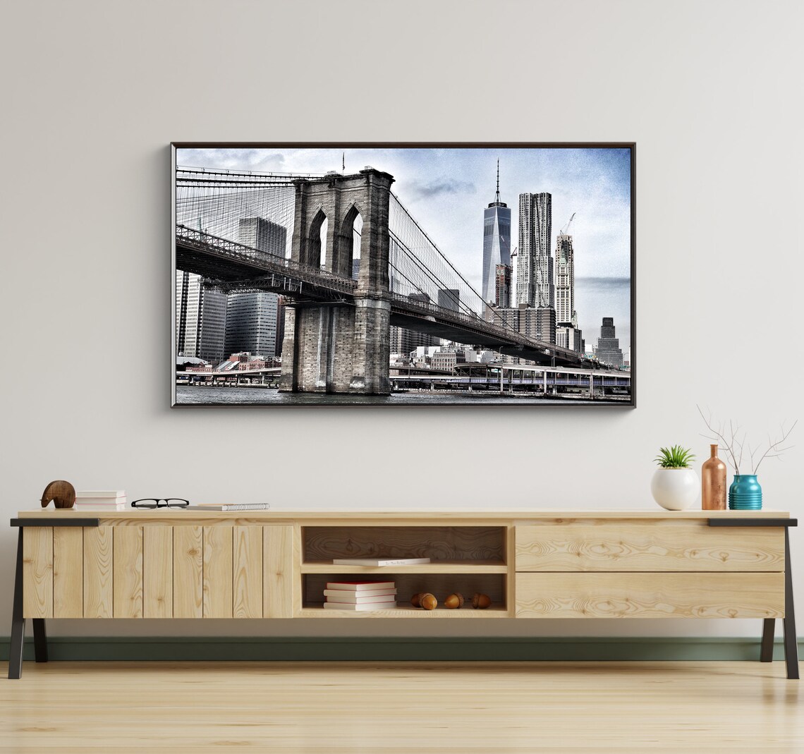 Brooklyn Bridge New York For Frame Tv Poster