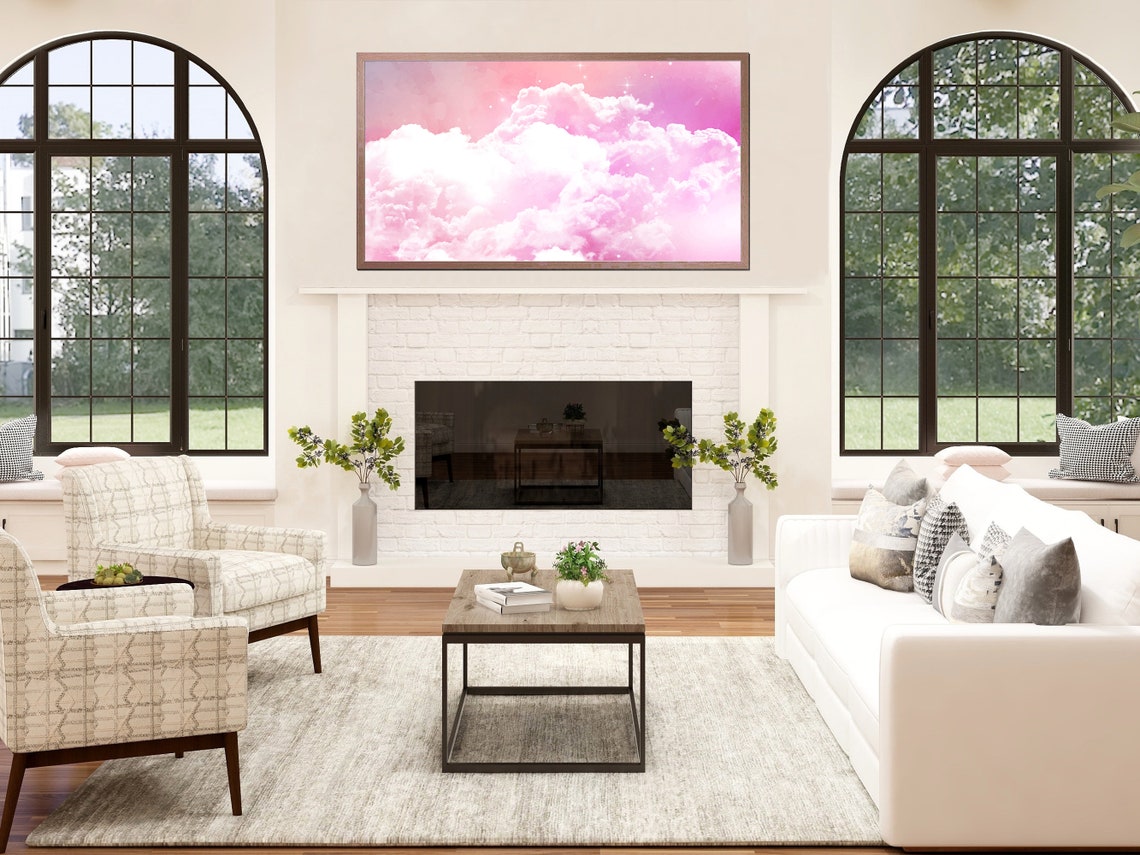 Frame Tv Art File Pink Clouds Frame Tv Art Instant Art Tv Art For Tv Frame - Image 2
