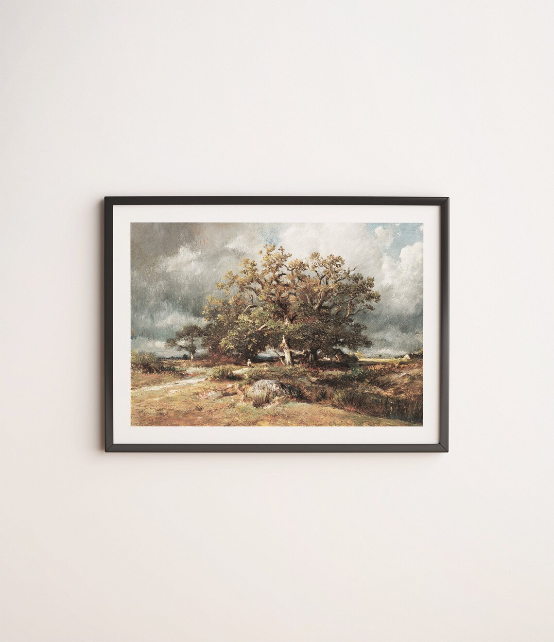 Oak Tree Painting Vintage Landscape Art Print - Image 4