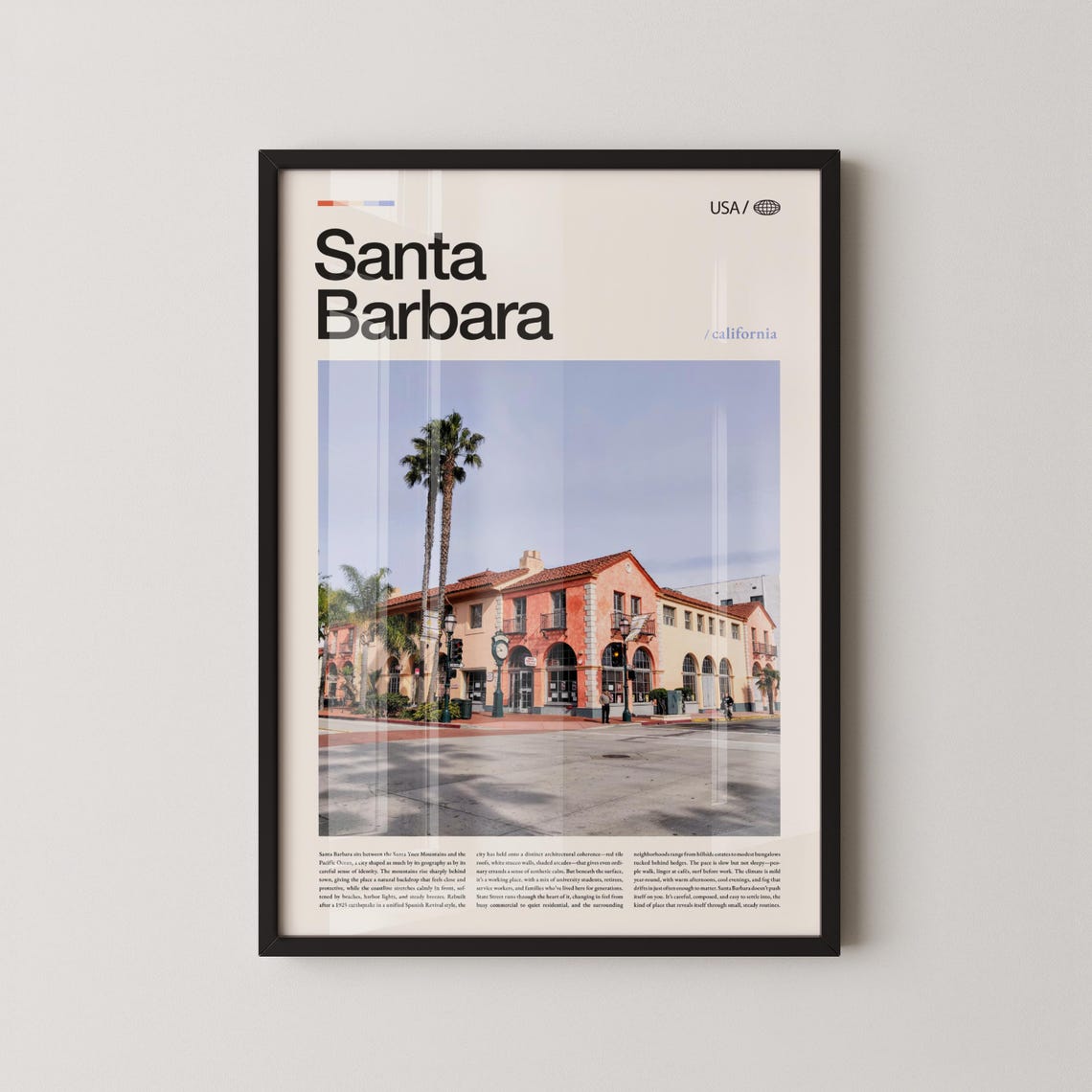 Santa Barbara Downtown Red Tile Spanish Architecture Photo Poster