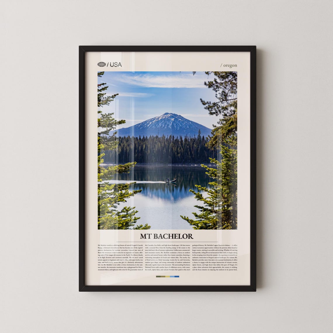 Mt Bachelor Oregon Cascade Range Lake Reflection Photo Poster