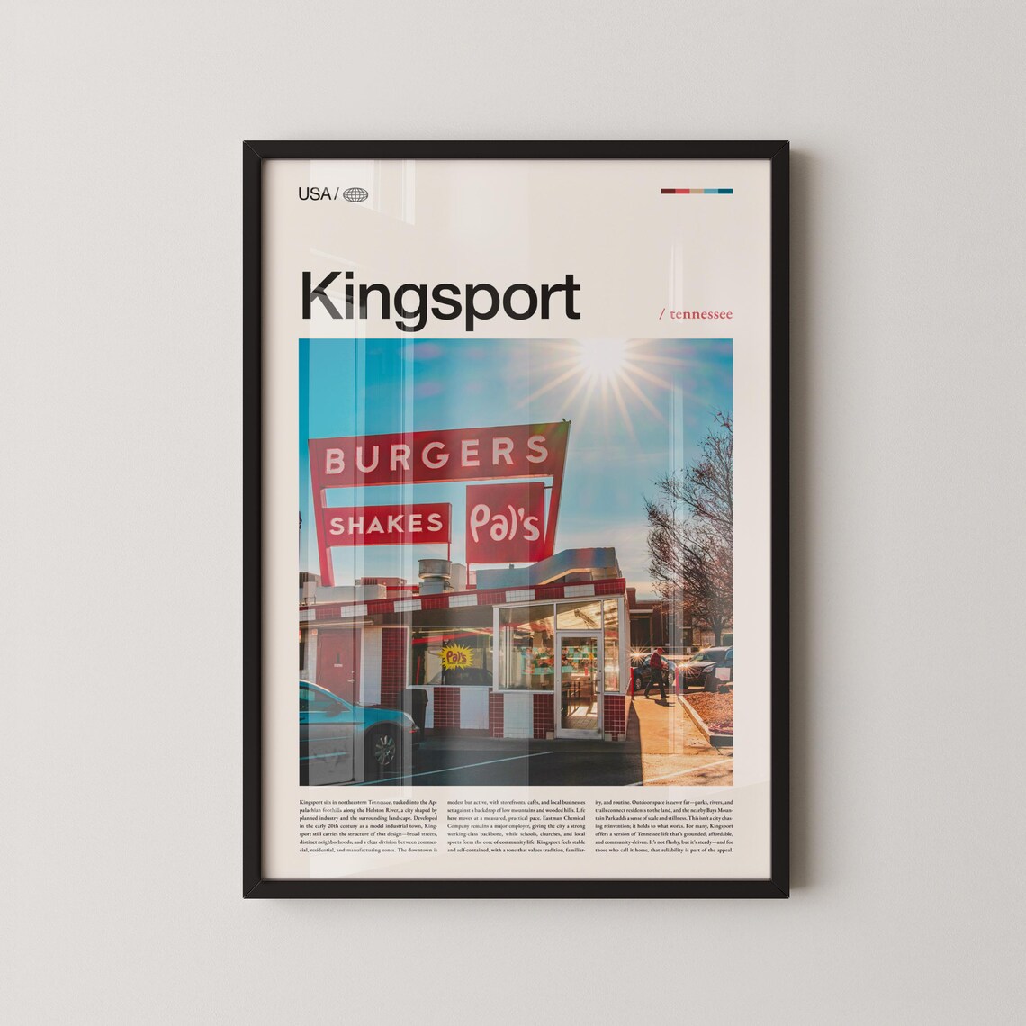 Kingsport Tennessee Pal's Diner Burgers Shakes Sign Summer Poster