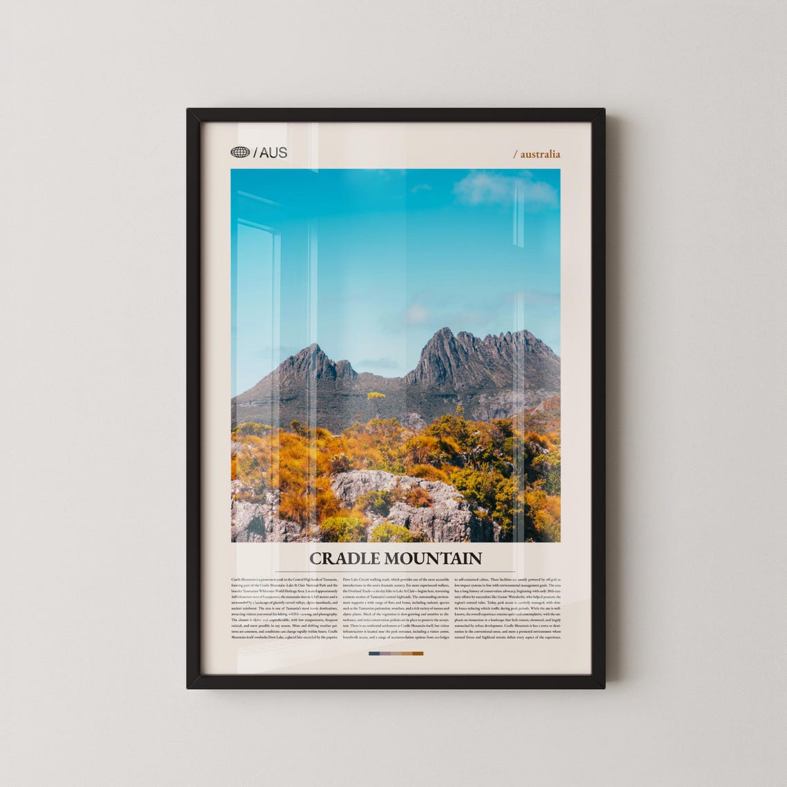 Cradle Mountain Tasmania Jagged Alpine Peaks Autumn Travel Poster