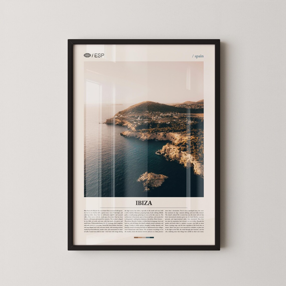 Ibiza Island Coastal Aerial Photography Spain Balearic Travel Poster