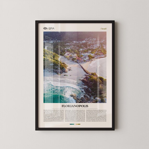 Florianopolis Print Florianpolis Wall Art Poster Brazil Beach Photography Coastal City Decor