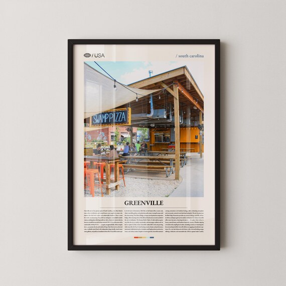 Greenville South Carolina Swamp Pizza Eatery Street Photo Poster